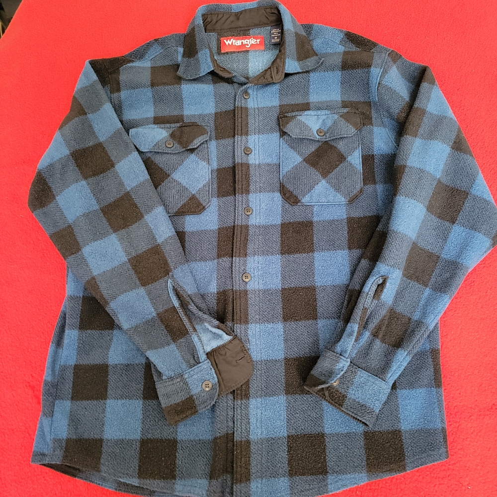 Wrangler Blue and Black Plaid Shirt